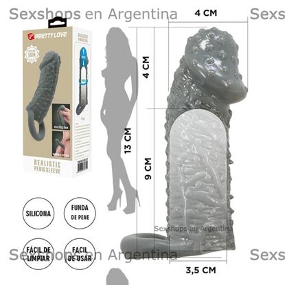 Funda para pene realistica de 13 cm de largo